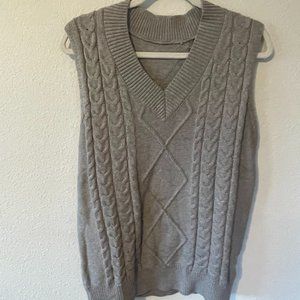 oversized grey sweater vest